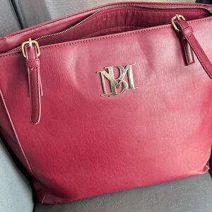 Stylish Burgundy Tote Bag with Gold Accents
